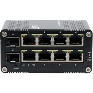 EXSYS EX-62035MPoE-SFP-8+2 poorten Industrial Gigabit SFP PoE+ Mini Managed Web Switch