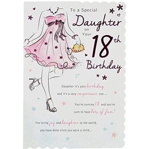 Piccadilly Greetings Group Ltd Leuke verjaardagskaart voor de 18e verjaardag ""Daughter 18e jaar"", 22,9 x 15,2 cm