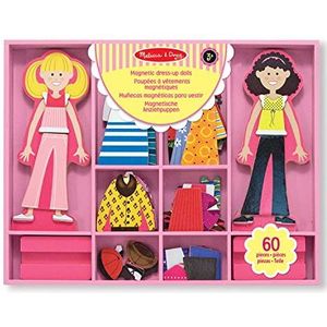 Melissa & Doug Abby & Emma magnetische aankleedpoppen | Houten speelgoed | Doe alsof spelen speelgoed | Cognitieve vaardigheden | 3+ | Cadeau voor jongen of meisje
