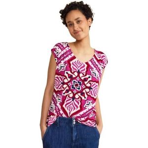 Street One A321322 Jersey top met print voor dames, Roze magnolia