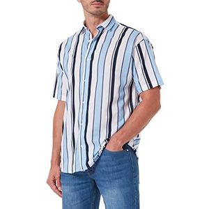 Jack & Jones Joraloha gestreept overhemd voor heren, Cashmere Blue/Stripes:/Relaxed