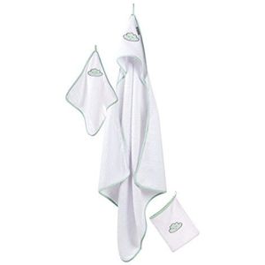 roba Happy Cloud Baby Badkuip Box: Badcape + Handdoek en Washandje - Geborduurde Wolk