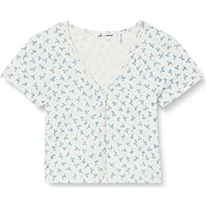 Koton Dames T-shirt met korte mouwen design wit (0d0), L, Wit design (0d0)