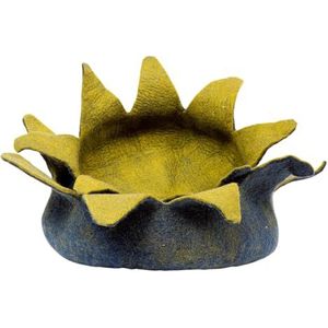 Dharma Dog Karma Cat, Mand model met bloemblaadjes, marineblauw/groen voor honden en katten, optimaal comfort en elegant design, maat M 50 x 50 x 15 cm, marineblauw/groen