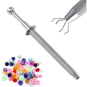 NIUSIMAN 11,4 cm kogelpiercing-tang, chirurgisch staal, gereedschap voor het verwijderen van lichaamssieraden, inclusief 4 vierklauwopzetstukken, kleine kralenhouder type drukspuit, kogel