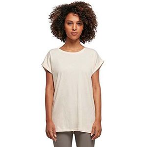 Build Your Brand T-shirt voor dames, extended shoulder, wit zand