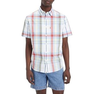 Levi's Sunset T-shirt à manches courtes pour homme 1 poche standard, Cole Plaid blanc brillant, M