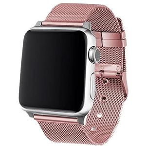 Coole armband voor Apple Watch Series 1 / 2 / 3 / 4 / 5 / 6 / 7 / SE (42 / 44 / 45 mm) metaal roze, 42 / 44 / 45 mm