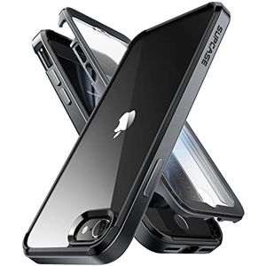 SUPCASE iPhone SE 2022/2020 360 graden hard plastic beschermhoes met displaybeschermfolie (zwart)