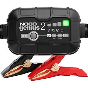 Noco Genius2EU, 2A intelligente automatische oplader, batterijbeheerder, druppellader en desulfator met temperatuurcompensatie (6 V en 12 V batterijlader) (1)