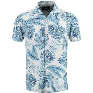 KEY LARGO Belize 1/2 overhemd met patroon voor heren, Wit, XXL