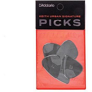 D'Addario Accessories 1UKU7-05 X-Heavy Keith Urban Signature Ultem plectrum, zwart, 5 stuks