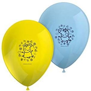 ALMACENESADAN 2670; verpakking met 8 Peppa Pig ballonnen; ideaal voor decoratie van feestjes en verjaardagen.