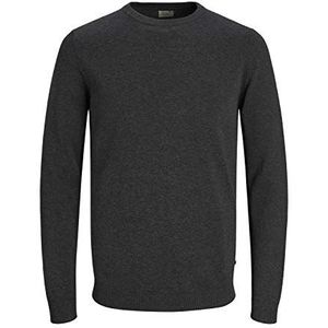 JACK & JONES Jjebasic Knit Crew Neck Noos Sweater Homme (set van 1), Grijs (Donkergrijs Melange Donkergrijs Melange)