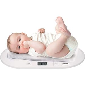 Grundig Digitale babyweegschaal met tara-max. 20 kg Weegschaal voor baby's - 55 x 32 x 4 cm-wit, 55 x 32 x 4 cm