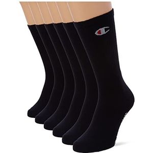 Champion Core 6pp Crew onderbescherming en sokken, uniseks, 6 stuks, zwart.