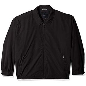 LONDON FOG Golfjas voor heren met mesh-voering en ritssluiting aan de voorkant, lichte katoenen jas, zwart, XXL, zwart.