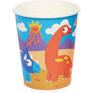 Baker Ross Kartonnen bekers voor kinderen, dinosaurus, 10 stuks, decoratie voor verjaardag kinderen (FC979), papieren bekers