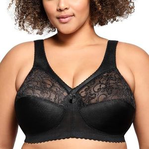 Glamorise Dames 1000 Full Coverage Bra, zwart, 120B, zwart, zwart.