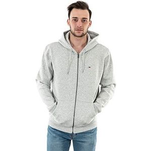 Tommy Jeans Tjm Fleece hoodie met ritssluiting voor heren, Lichtgrijs