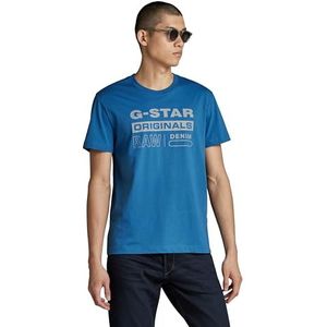 G-STAR RAW T-shirt réfléchissant Originals Gr R T pour homme, Bleu (bleu rétro D25020-336-937), M