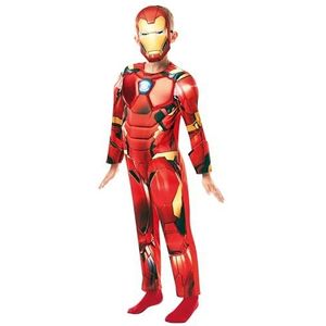 Rubie's Officieel Marvel Avengers Iron Man Deluxe kinderkostuum voor kinderen van 3 tot 4 jaar, hoogte 104 cm, wereldbaaksdag 640830S