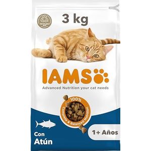 IAMS Droog kattenvoer met tonijn, droogvoer voor katten van 1 tot 6 jaar, 3 kg