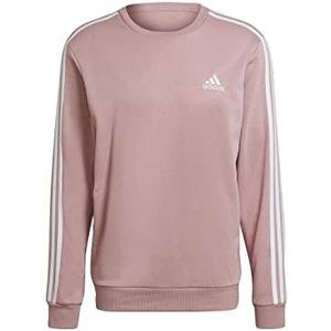 adidas Essentials French Terry 3 Stripes Sweatshirt zonder capuchon voor heren, roze