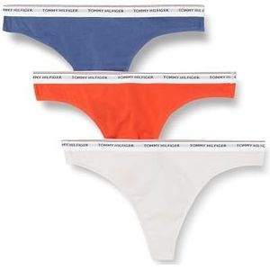 Tommy Hilfiger 3 stuks string (ext maten) strings, Daring Scarlet/Starlight/Iron Blue, XL dames, Daring Scarlet/Starlight/Iron Blue, XL, Daring Scarlet/Starlight/Iron Blue