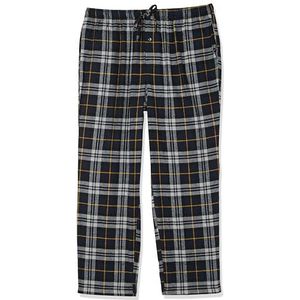 Amazon Essentials Flanellen pyjamabroek voor heren (verkrijgbaar in grote maten), zwart en geel geruit, maat XS