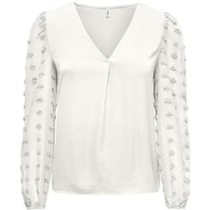 ONLY Onlemery Life L/S Mix Top Box JRS Chemisier pour femme, Cloud Dancer, S