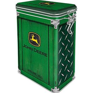 Nostalgic-Art John Deere Retro koffieblik - Diamond - cadeau-idee voor tractorfans, kan met aromadeksel vintage design, 1,3 liter