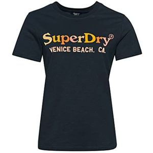 Superdry Vintage Rainbow Tee Shirt Dames, Blauw (Eclipse Navy)