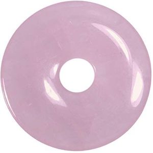 Lebensquelle Plus Rozenkwarts donut, diameter 30 mm, halfedelsteen, Halfedelsteen