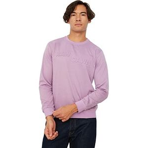 TRENDYOL Heren Sweatshirt - Paars - Standaard, Violet, XL, Paars.