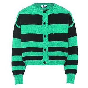 myMo Cardigan tendance en tricot rayé acrylique vert noir Taille XL/XXL, vert/noir, XL