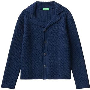 United Colors of Benetton Cardigan en tricot pour enfant et adolescent, Blu Scuro 252, XL