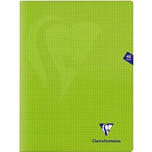 Clairefontaine 353312C Notitieboekje, Mimesys groen, 24 x 32 cm, 48 pagina's, kleine ruitjes, wit papier, 90 g, omslag van polypropyleen, 353312C