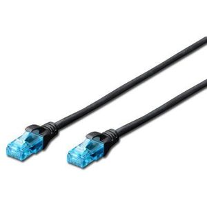 DIGITUS Cat 5e LAN-kabel, 5 m, CCA netwerkkabel met RJ45, U/UTP, niet afgeschermd, Cat-6 & Cat-5 compatibel, zwart