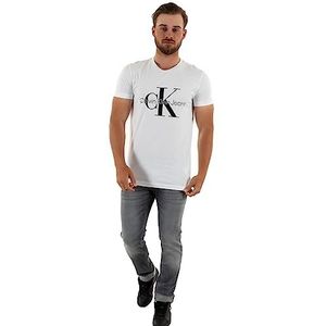 Calvin Klein Jeans Core Monogram T-shirt slim fit, T-shirt voor heren, Briljant wit