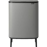 Brabantia Bo Touch Bin Hi Prullenbak - 2 x 30 liter - Afvalscheiding - Mineral Concrete Grey