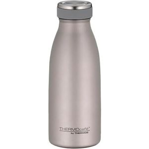 THERMOcafé by THERMOS TC BOTTLE Roestvrijstalen thermosfles, 12 uur warm, 24 uur koud, 0,35 l, lekvrij, voor school, onderweg en kantoor, roze