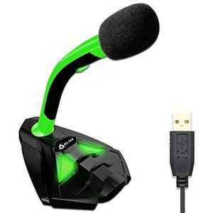 KLIM Voice USB-staande microfoon voor computer, professionele desktopmicrofoon, PS4, gamer-microfoon, 2022, groen