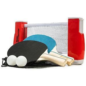 Franklin Sports Draagbare tafeltennisnetset, ongeacht welk tafelblad verstelbaar is - (2) tafeltennispaddel + (2) tafeltennisballen + (2) pingpongballen inbegrepen - tafeltennis set voor 2 spelers