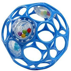 Bright Starts, Oball Rattle, blauw – flexibel en gemakkelijk vast te pakken design, voor kinderen van alle leeftijden