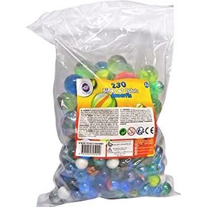 BLUE SKY - 030500NET - 230 verschillende ballen en ballen - verschillende kleuren - 25 cm - glas - vanaf 3 jaar