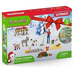 Schleich 98983 Adventskalender Farm World 2023 FR-IT, vanaf 3 jaar, Farm World - doos, 24 stuks