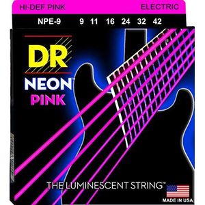 DR String NPE-9 Neon Roze snaren voor elektrische gitaar