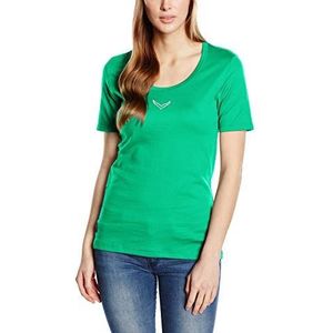 Trigema Dames T-shirt met Swarovski® kristallen, groen (Green 156)