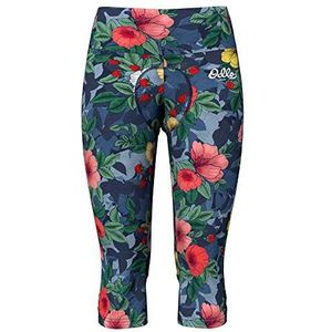 Odlo Tights dames 3/4 Fujin Print Fietsshorts, marineblauw met bloemenprint